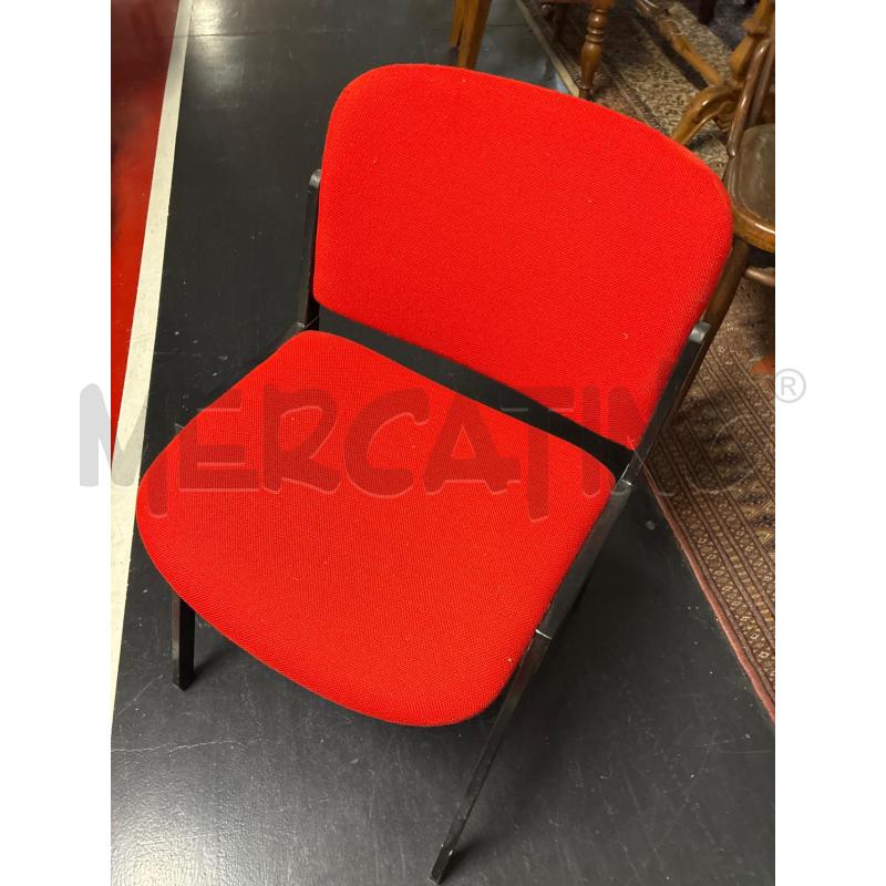 SEDIOLINA ATTESA DA UFFICIO TESSUTO ROSSO BASE NERA | Mercatino dell'Usato Teramo 4