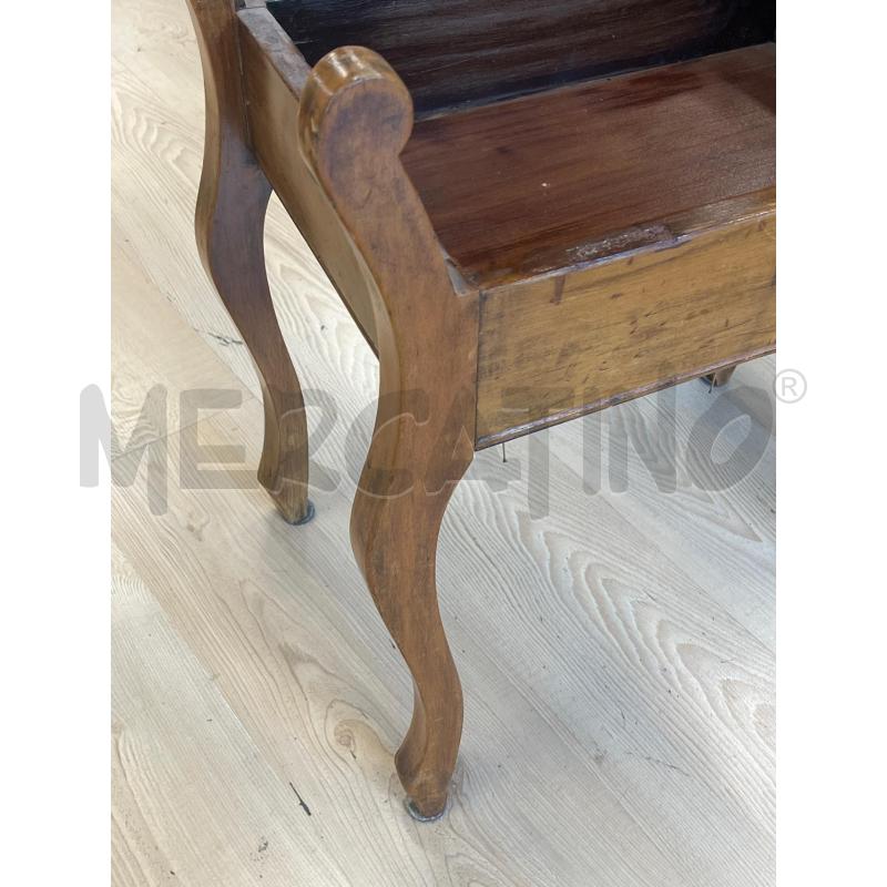 SGABELLO IN LEGNO ANTICO CONTENITORE SEDUTA IMBOTTITA | Mercatino dell'Usato Teramo 3