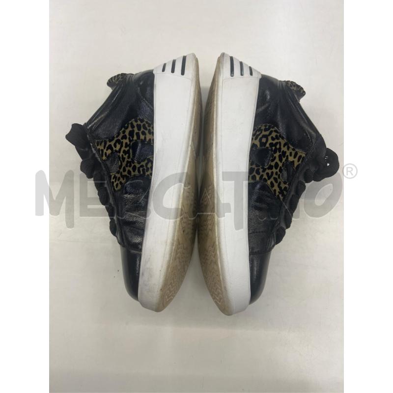 SNEAKERS DONNA NERA PELLE E INSERTI LEOPARDATI | Mercatino dell'Usato Teramo 2