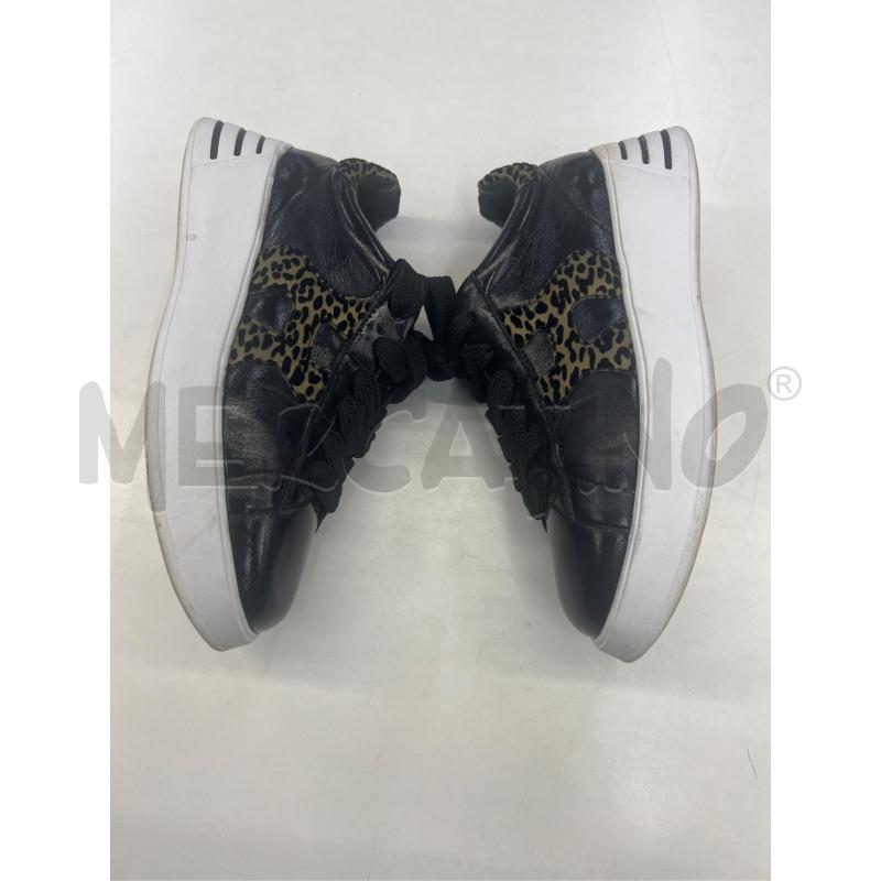 SNEAKERS DONNA NERA PELLE E INSERTI LEOPARDATI | Mercatino dell'Usato Teramo 3