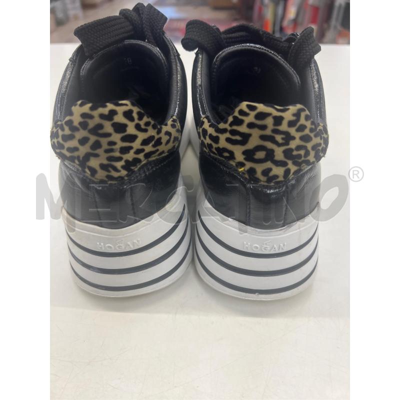 SNEAKERS DONNA NERA PELLE E INSERTI LEOPARDATI | Mercatino dell'Usato Teramo 4