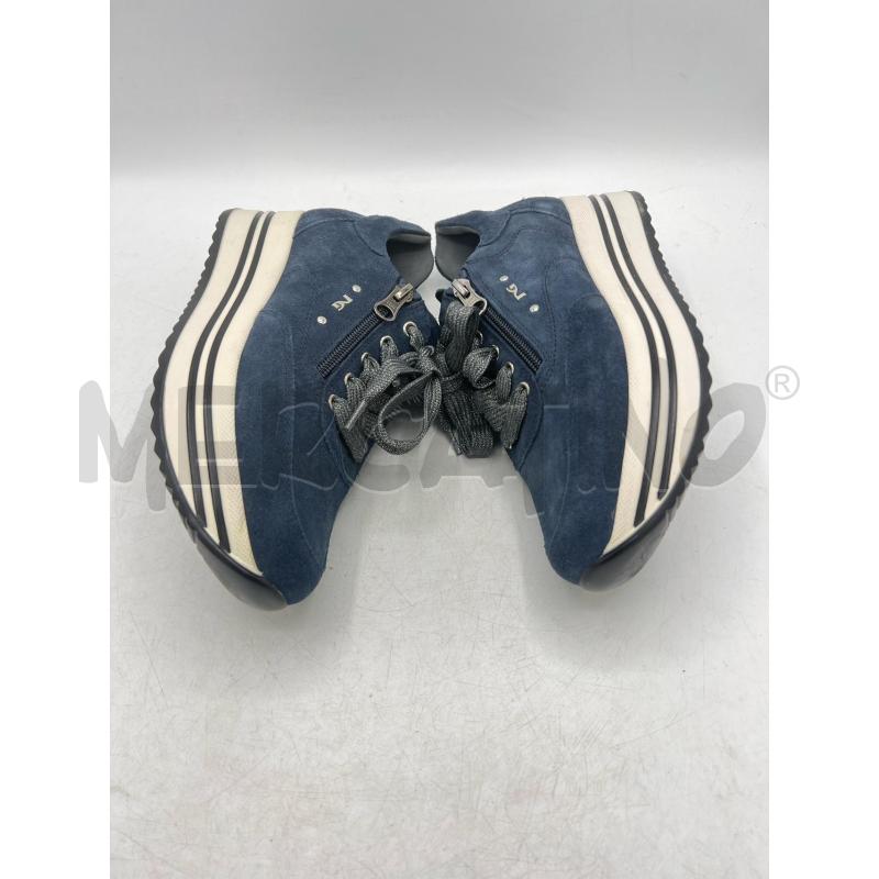 SNEAKERS DONNA NERO GIARDINI BLU NOTTE SUOLA ALOTA LACCI ARGENTATI LUREX | Mercatino dell'Usato Teramo 3