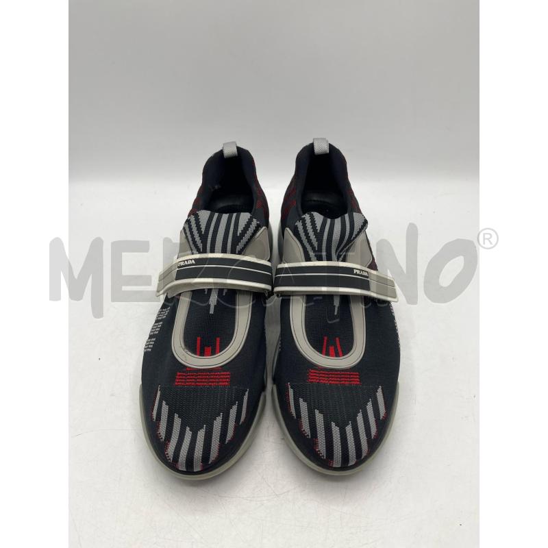SNEAKERS DONNA PRADA NERE ROSSE GRIGIE CON STRAPPO | Mercatino dell'Usato Teramo 1