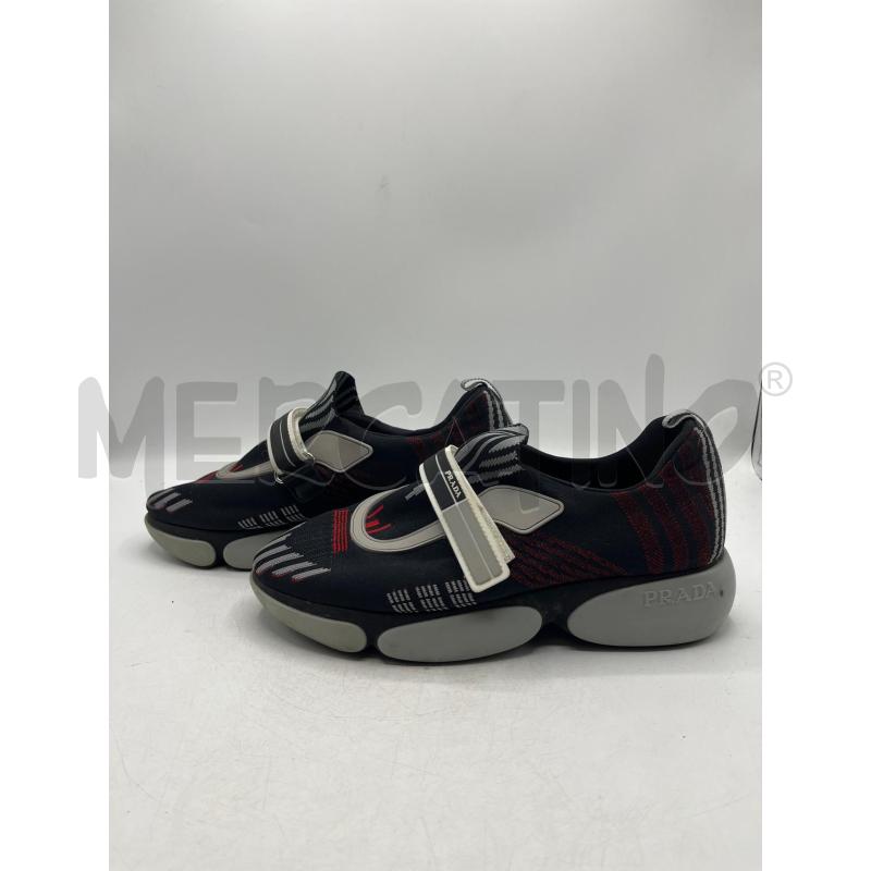 SNEAKERS DONNA PRADA NERE ROSSE GRIGIE CON STRAPPO | Mercatino dell'Usato Teramo 2