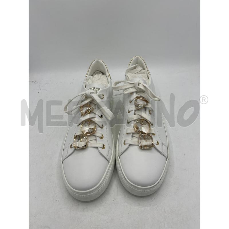 SNEAKERS DONNA STOKTON BIANCHE STRASS GRANDI TALLONE DORATO DIETRO | Mercatino dell'Usato Teramo 1