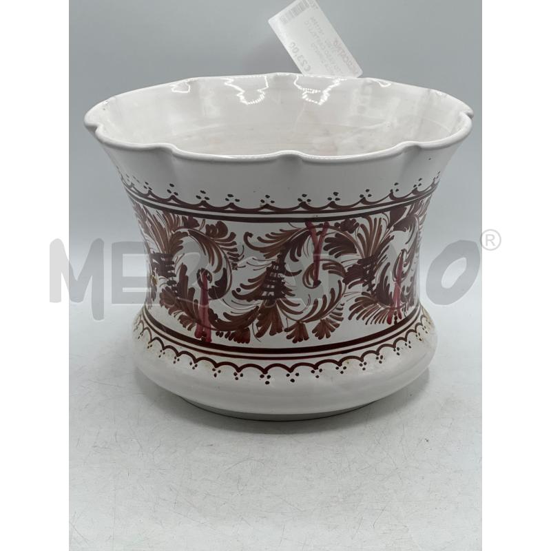 SOTTO VASO CASTELLI CERAMICA DIPINTO A MANO TONI ROSSI | Mercatino dell'Usato Teramo 1