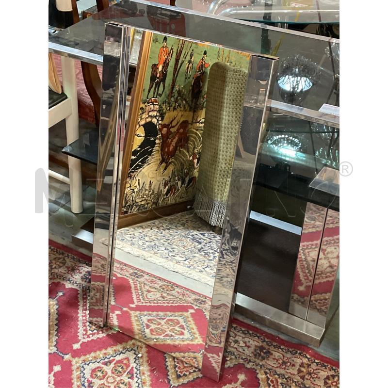 SPECCHIO ANNI 80 CORNICE ACCIAIO  | Mercatino dell'Usato Teramo 1