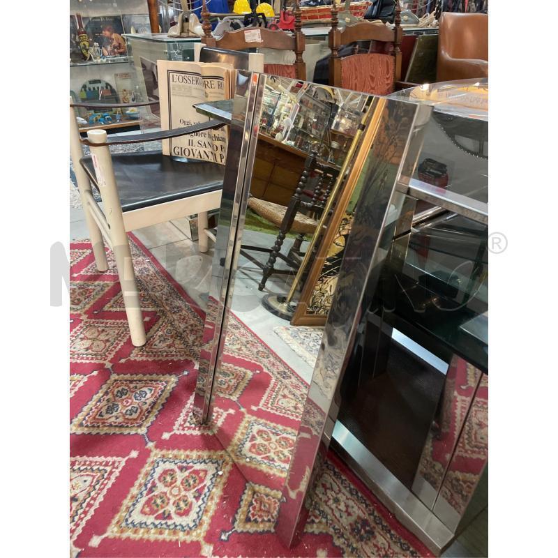 SPECCHIO ANNI 80 CORNICE ACCIAIO  | Mercatino dell'Usato Teramo 3