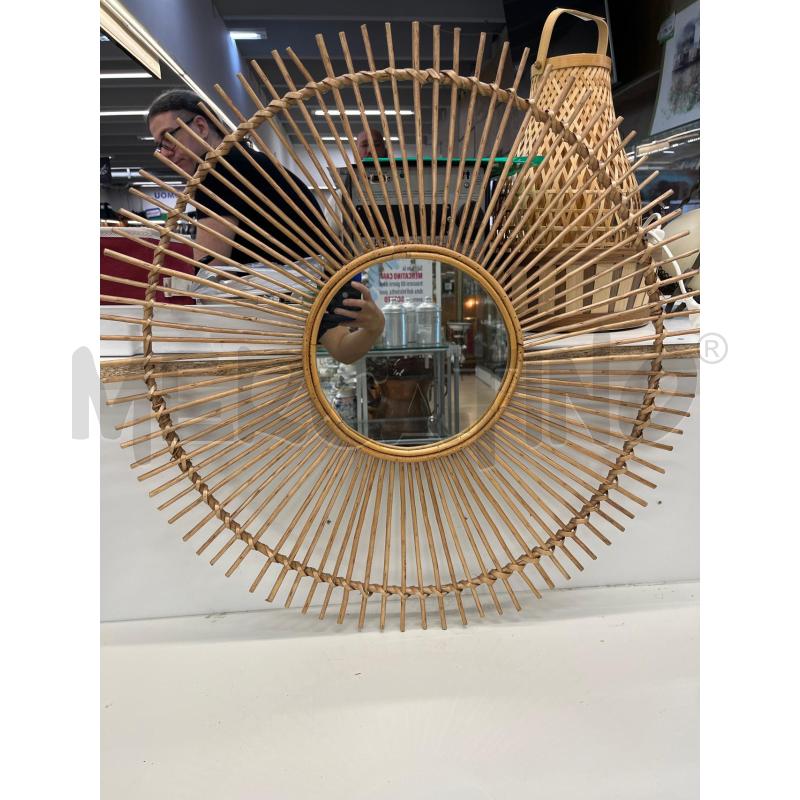 SPECCHIO CORNICE BAMBOO A RAGGI  | Mercatino dell'Usato Teramo 1