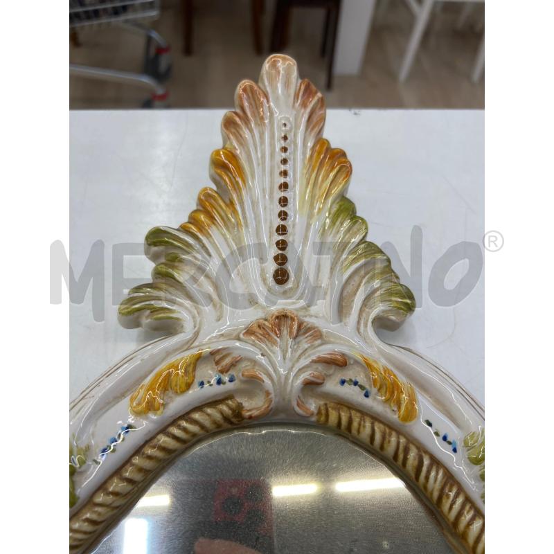 SPECCHIO CORNICE IN CERAMICA DIPINTA STILE FLOREALE | Mercatino dell'Usato Teramo 2