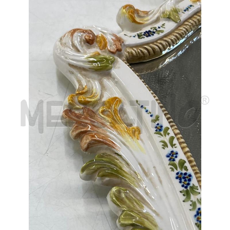 SPECCHIO CORNICE IN CERAMICA DIPINTA STILE FLOREALE | Mercatino dell'Usato Teramo 3