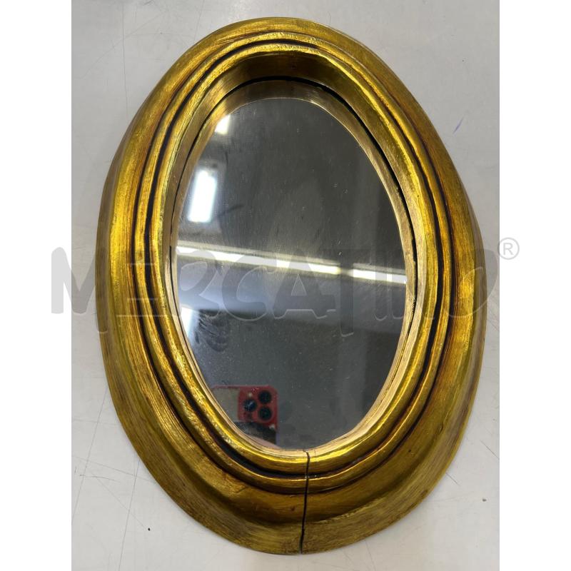 SPECCHIO CORNICE OVALE FOGLIA ORO 25X35CM | Mercatino dell'Usato Teramo 1