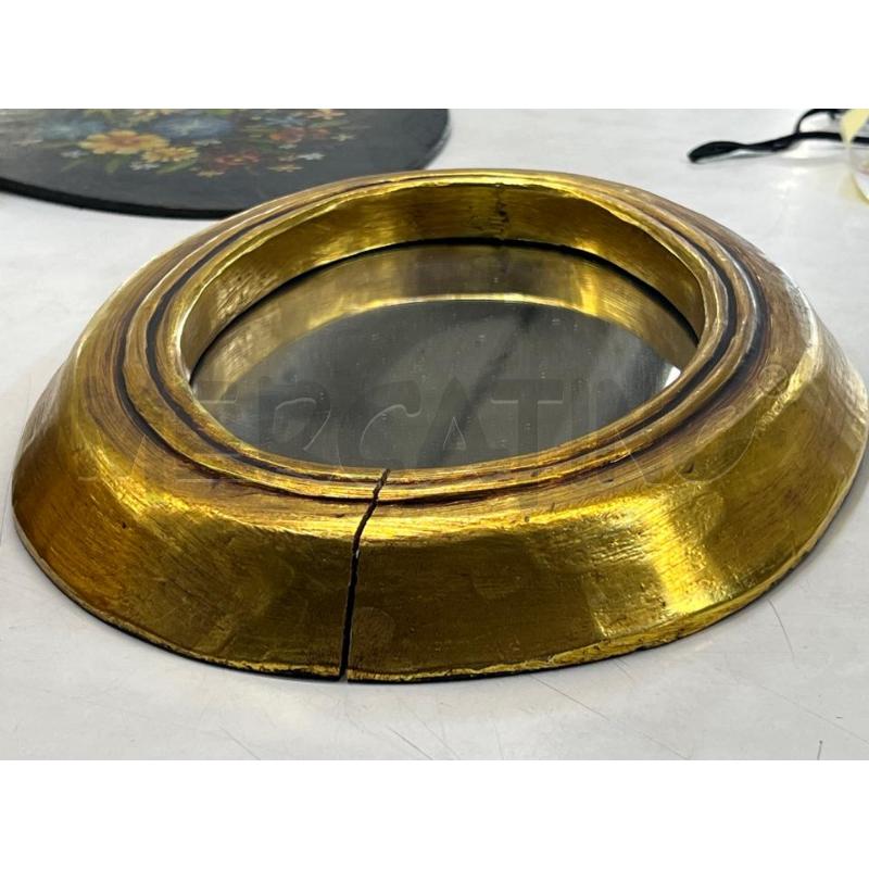 SPECCHIO CORNICE OVALE FOGLIA ORO 25X35CM | Mercatino dell'Usato Teramo 2