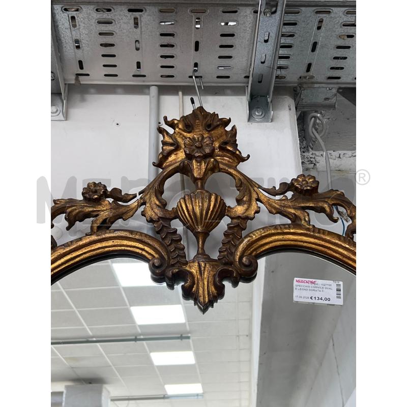 SPECCHIO CORNICE OVALE LEGNO DORATA CON CIMASA | Mercatino dell'Usato Teramo 2