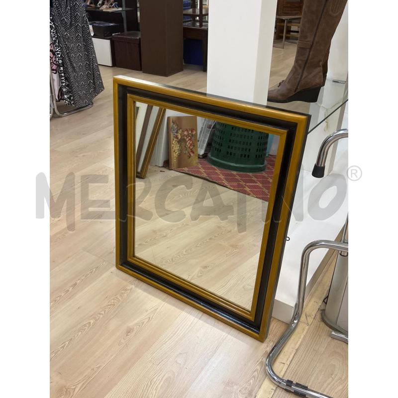 SPECCHIO EPOCA CORNICE LEGNO NERA DORATA 78X70 | Mercatino dell'Usato Teramo 1