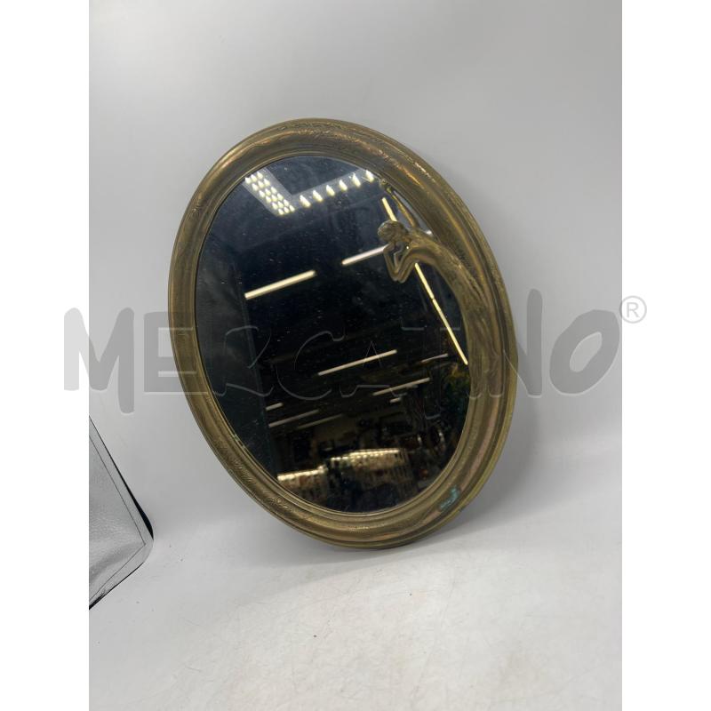 SPECCHIO IN OTTONE CORNICE ART NOUVEAU VINTAGE DONNA | Mercatino dell'Usato Teramo 1
