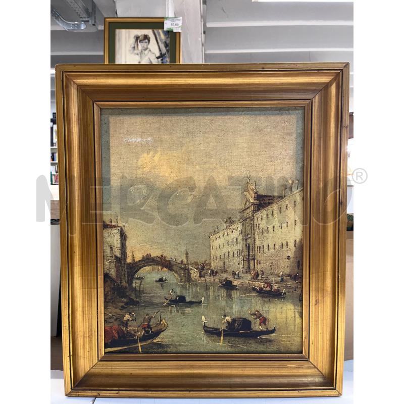 STAMPA CANVAS VENEZIA + CORNICE LEGNO DORATA 50X60 | Mercatino dell'Usato Teramo 1