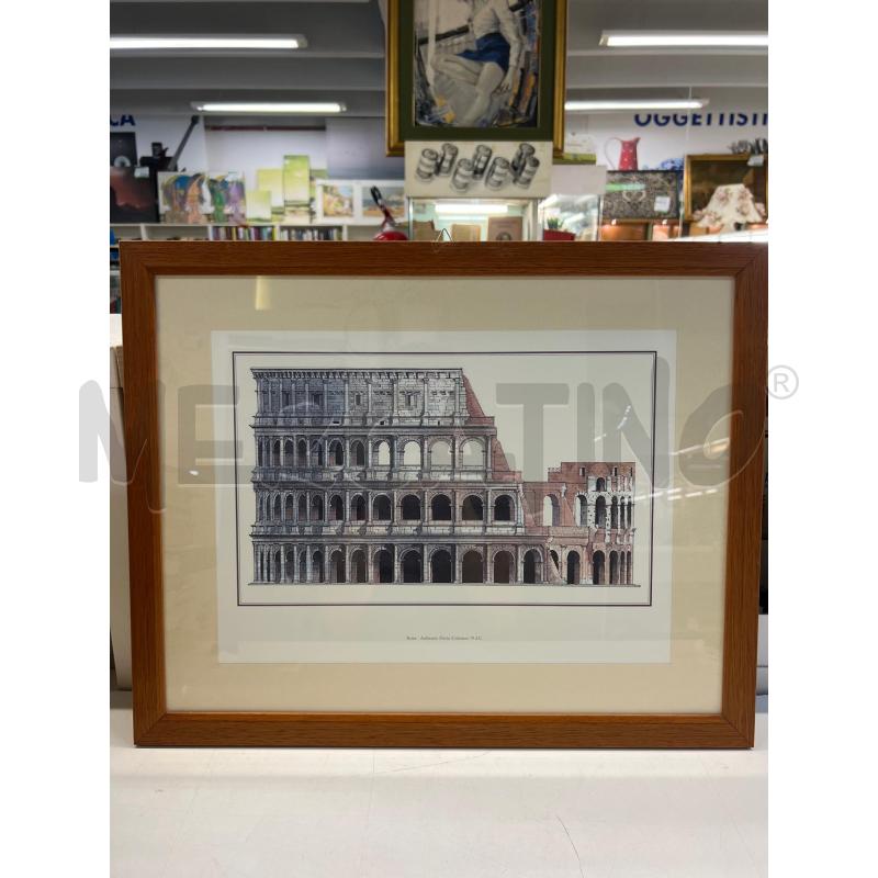 STAMPA COLOSSEO CORNICE IN LEGNO CHIARO 55X42 | Mercatino dell'Usato Teramo 1