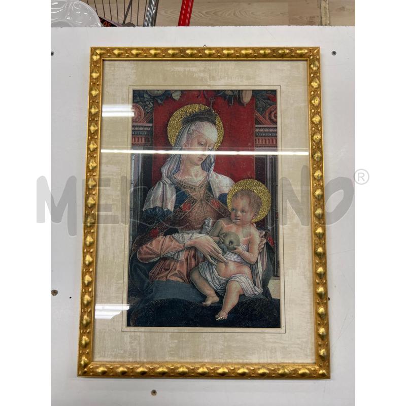 STAMPA MADONNA CON BAMBINO CORNICE LEGNO DORATA | Mercatino dell'Usato Teramo 1