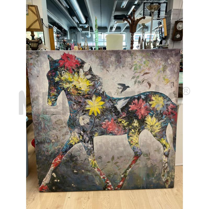 STAMPA POP - CAVALLO DIPINTO A MANO FIORI | Mercatino dell'Usato Teramo 1