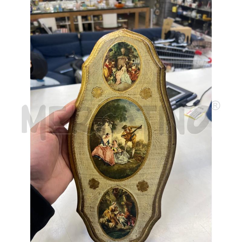 STAMPA SU LEGNO SCENA VINTAGE FINITURE DORATE SAGOMATO | Mercatino dell'Usato Teramo 1