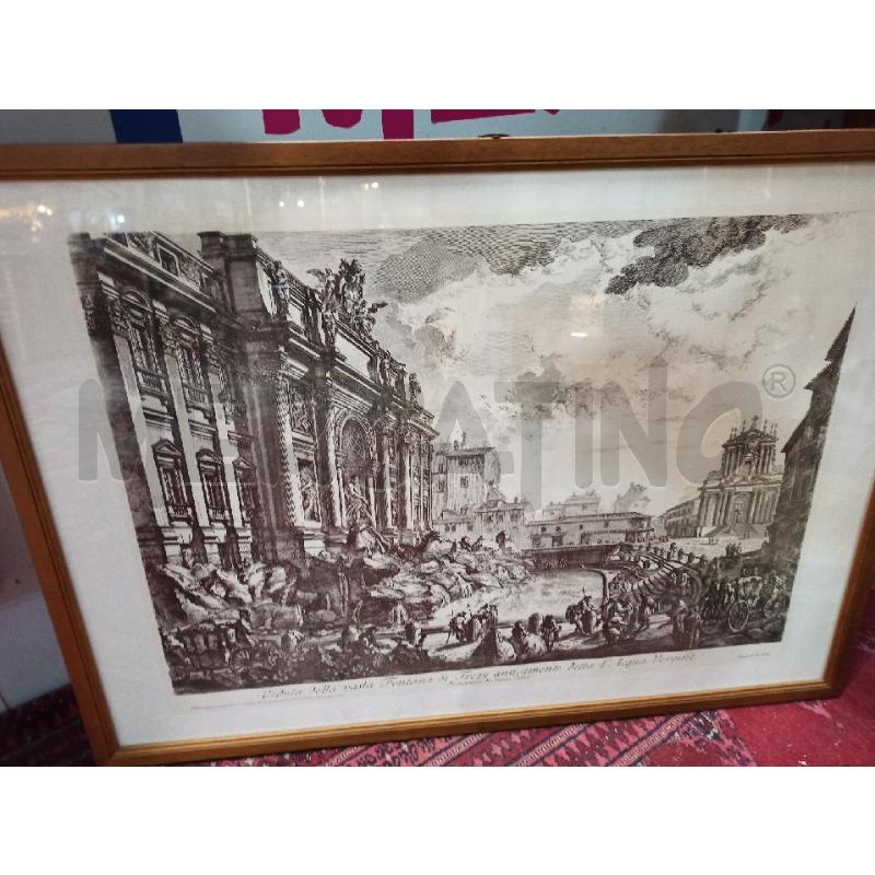 STAMPA VEDUTA DELLA VASTA FONTANA DI TREVI CORNICE LEGNO VETRO | Mercatino dell'Usato Teramo 2