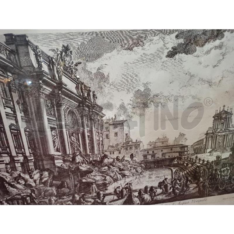 STAMPA VEDUTA DELLA VASTA FONTANA DI TREVI CORNICE LEGNO VETRO | Mercatino dell'Usato Teramo 4