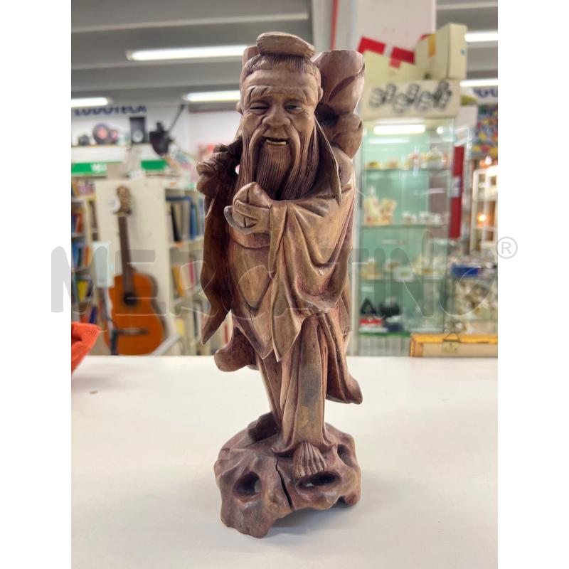 STATUETTA ANTICA IN LEGNO ORIENTALE UOMO H 30 | Mercatino dell'Usato Teramo 1