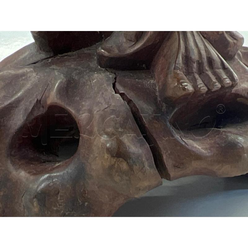 STATUETTA ANTICA IN LEGNO ORIENTALE UOMO H 30 | Mercatino dell'Usato Teramo 2