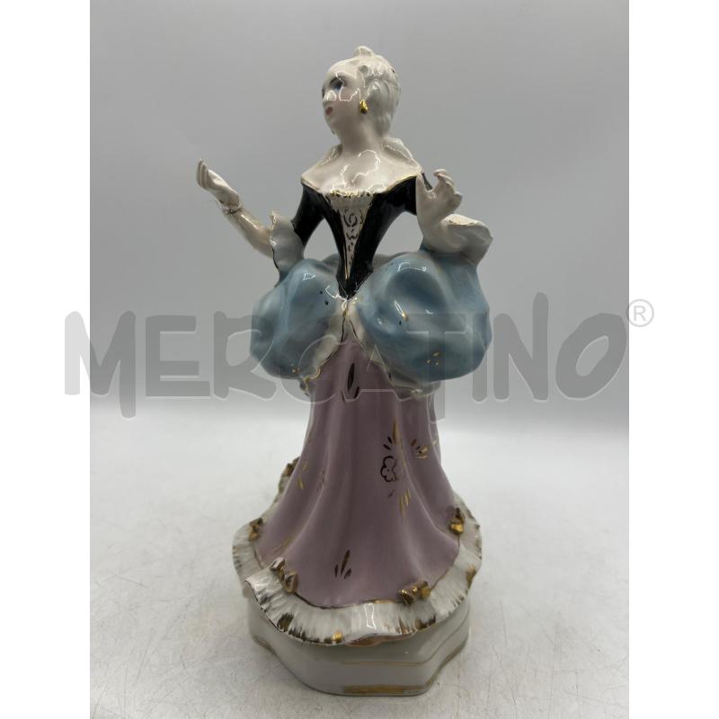 STATUETTA DAMA VESTITO ROSA AZZURRO MANO LESIONE | Mercatino dell'Usato Teramo 1