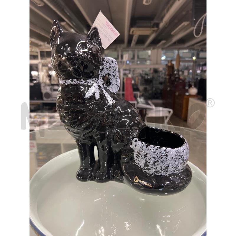 STATUETTA GATTO NERO CERAMICA MARIA GRAZIA TONI NERI GRIGI | Mercatino dell'Usato Teramo 1