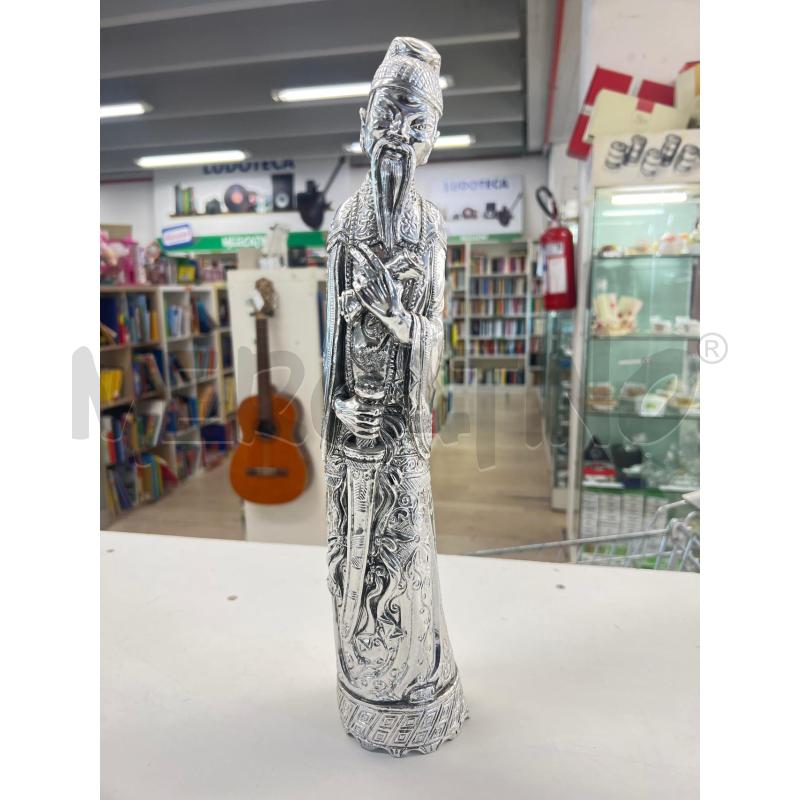 STATUETTA IMPERATORE CINESE ARGENTATA H 40CM | Mercatino dell'Usato Teramo 1