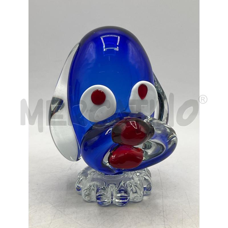 STATUETTA MURANESE TESTA CANE BLU | Mercatino dell'Usato Teramo 1
