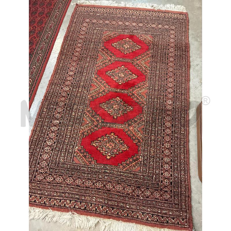 TAPPETO BUKHARA IN LANA 4 OTTAGONI FONDO ROSSO 156X94 | Mercatino dell'Usato Teramo 2