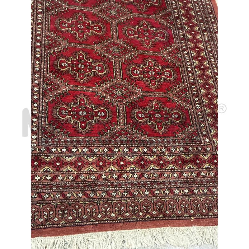 TAPPETO BUKHARA LANA FONDO ROSSO 8 OTTAGONI 125X165 BORDO DA SISTEMARE | Mercatino dell'Usato Teramo 2