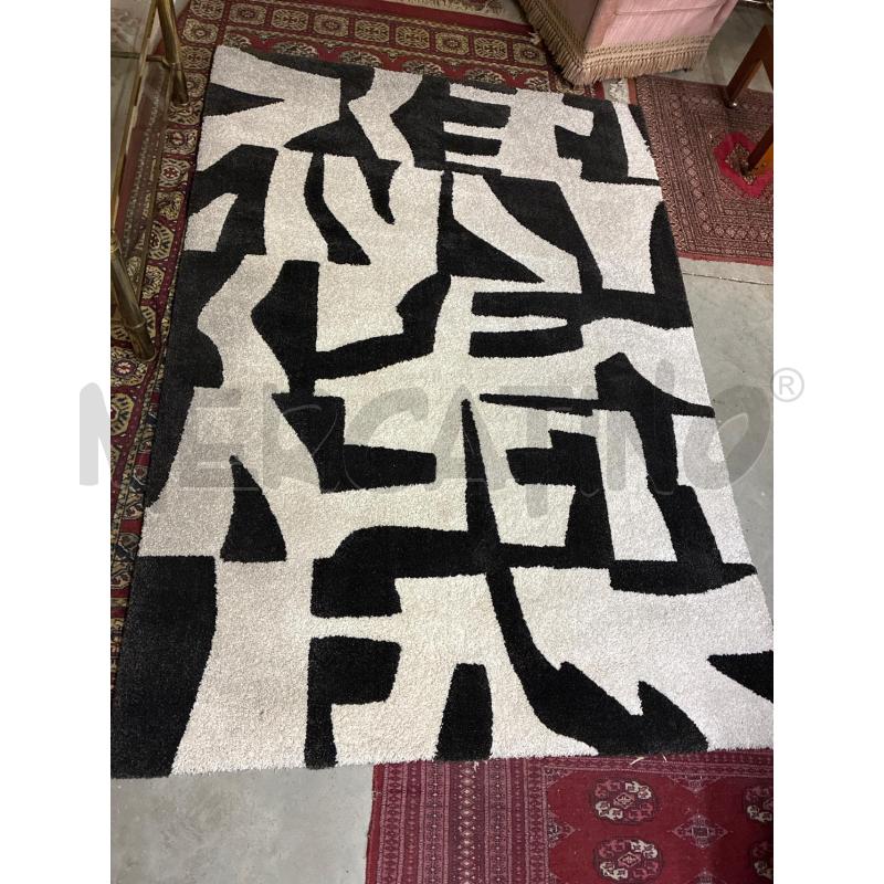 TAPPETO DEDIMORA BIANCO NERO MODERNO 220X160 | Mercatino dell'Usato Teramo 1