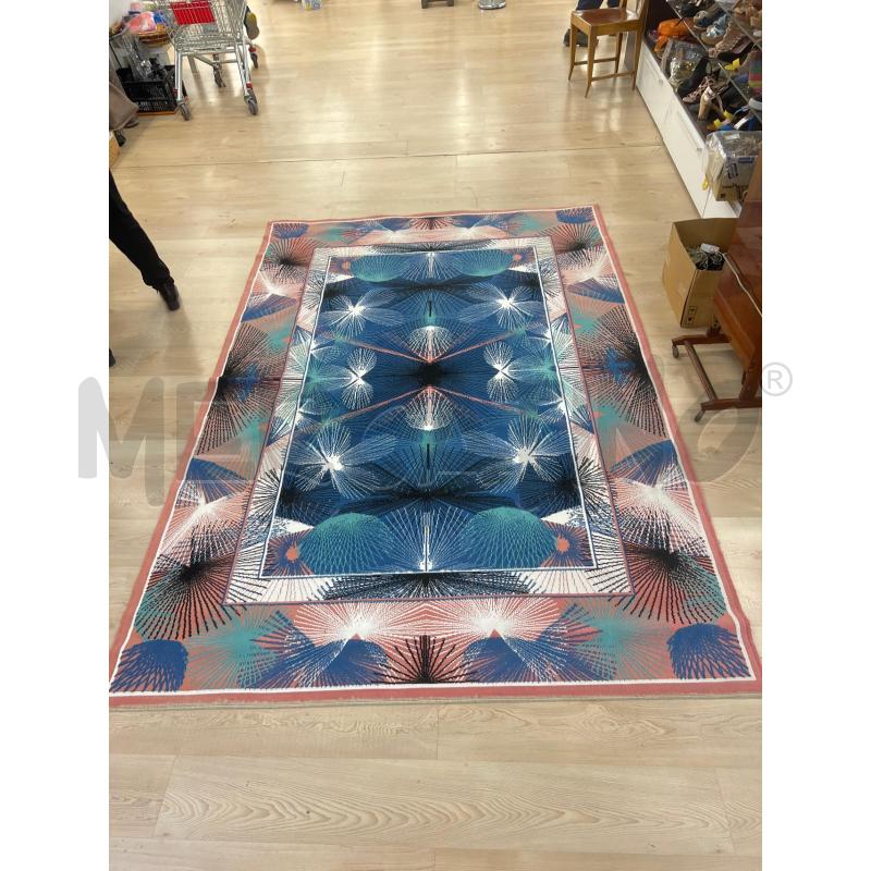 TAPPETO DESIGN GEOMETRICO BLU ROSA 275X185 | Mercatino dell'Usato Teramo 1