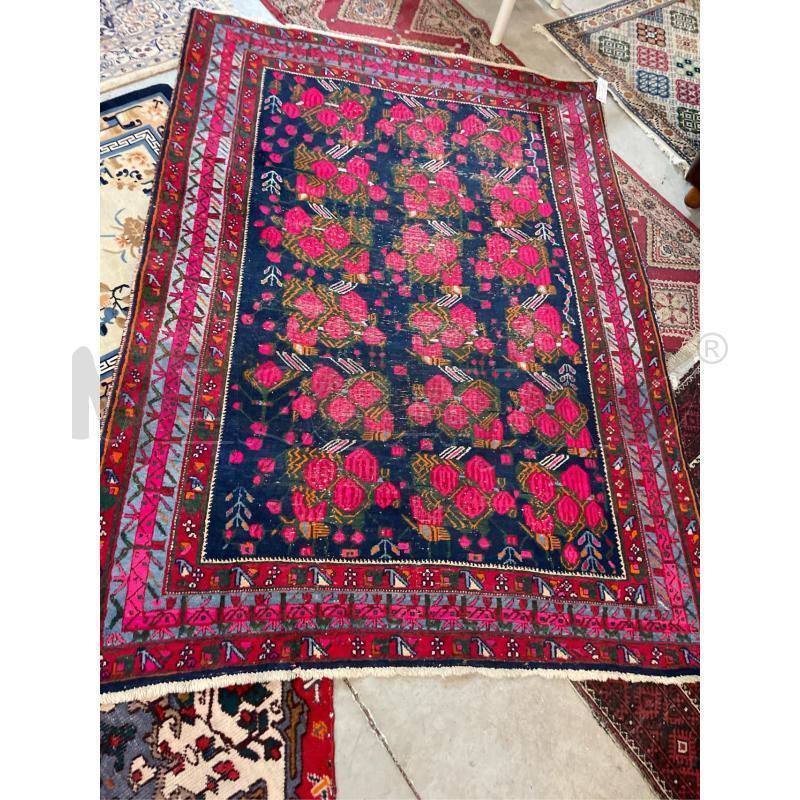 TAPPETO ORIENTALE LANA FATTO A MANO FONDO ROSE 140X190 | Mercatino dell'Usato Teramo 1