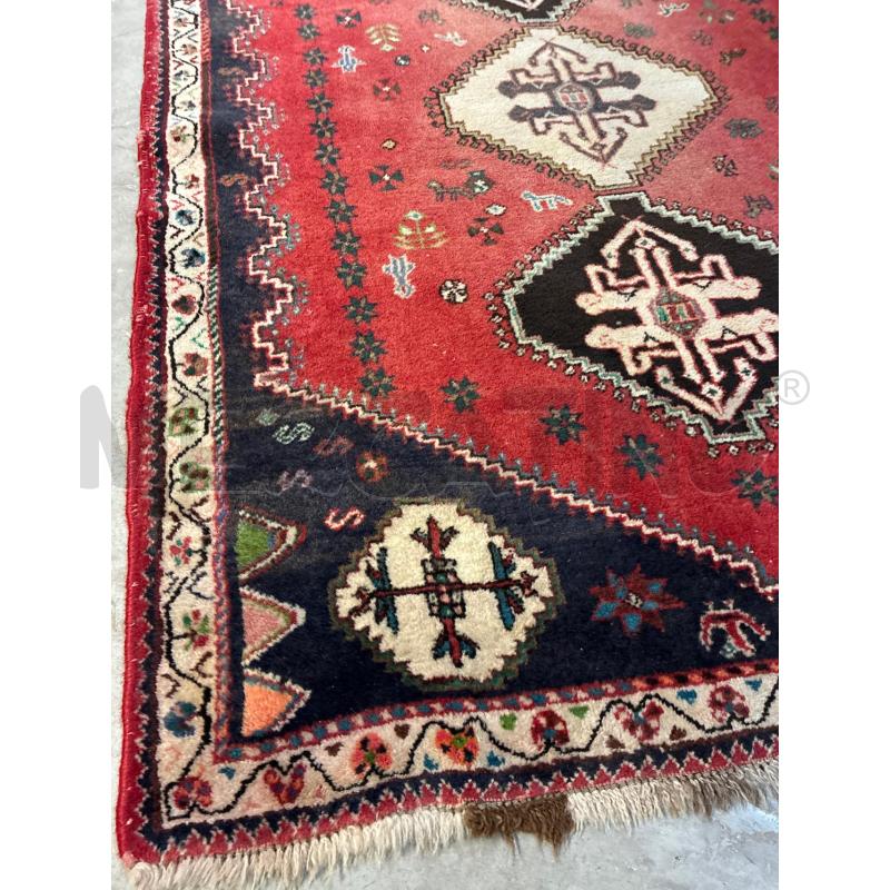 TAPPETO PERSIANO LANA ROSSA NERA 3 ROMBI 155X115 | Mercatino dell'Usato Teramo 3