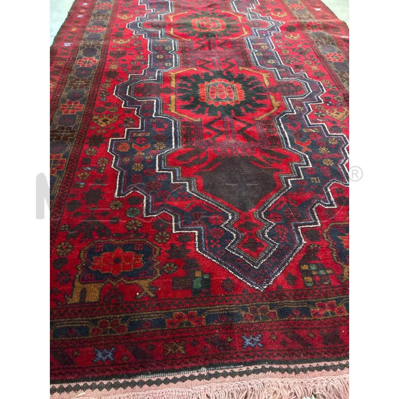 TAPPETO PERSIANO ROSSO SCURO DESIGN GEOMETRICO 210 X 114 | Mercatino dell'Usato Teramo 3