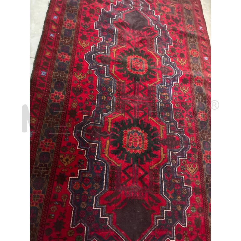 TAPPETO PERSIANO ROSSO SCURO DESIGN GEOMETRICO 210 X 114 | Mercatino dell'Usato Teramo 5