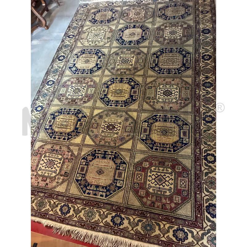 TAPPETO TURCO IN LANA FONDO BEIGE 190X295 | Mercatino dell'Usato Teramo 4