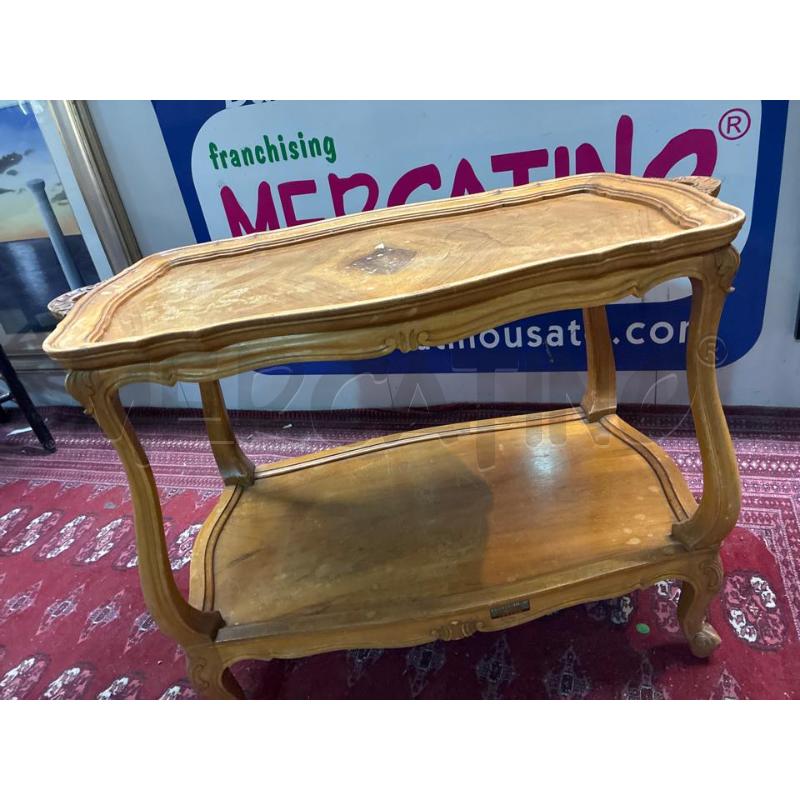 TAVOLINETTO PORTA VIVANDE IN LEGNO CHIARO CON MANIGLIE   | Mercatino dell'Usato Teramo 2