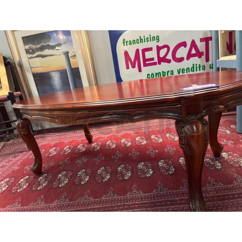 TAVOLINO COFFEE TABLE IN LEGNO OVALE 4 PIEDI SCIABOLA | Mercatino dell'Usato Teramo 3