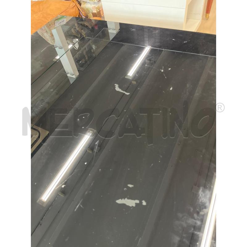 TAVOLINO DA SALOTTO COFFEE TABLE VINTAGE NERO LACCATO QUADRATO PIANO VETRO | Mercatino dell'Usato Teramo 3