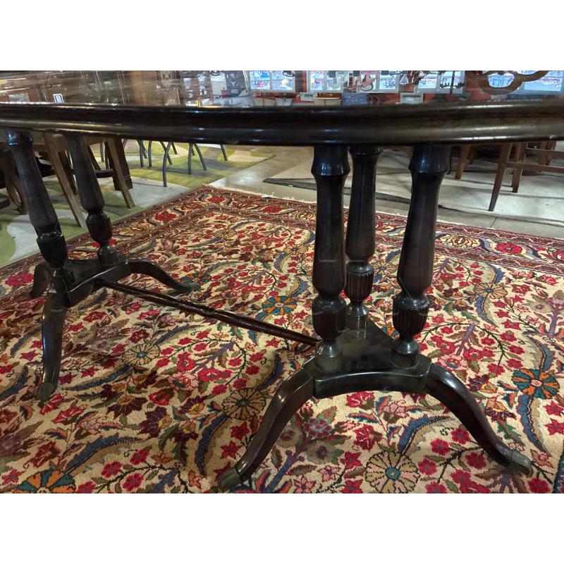 TAVOLINO OVALE DA SALE PIANO MARMORIZZATO PIEDE IN LEGNO | Mercatino dell'Usato Teramo 4