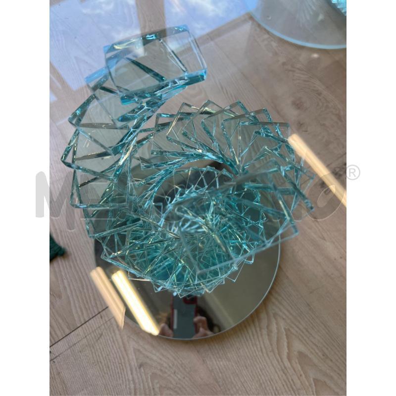 TAVOLINO SALOTTO TONDO TORCIGLIONE DOPPIO VETRO DESIGN PIEDE  | Mercatino dell'Usato Teramo 2