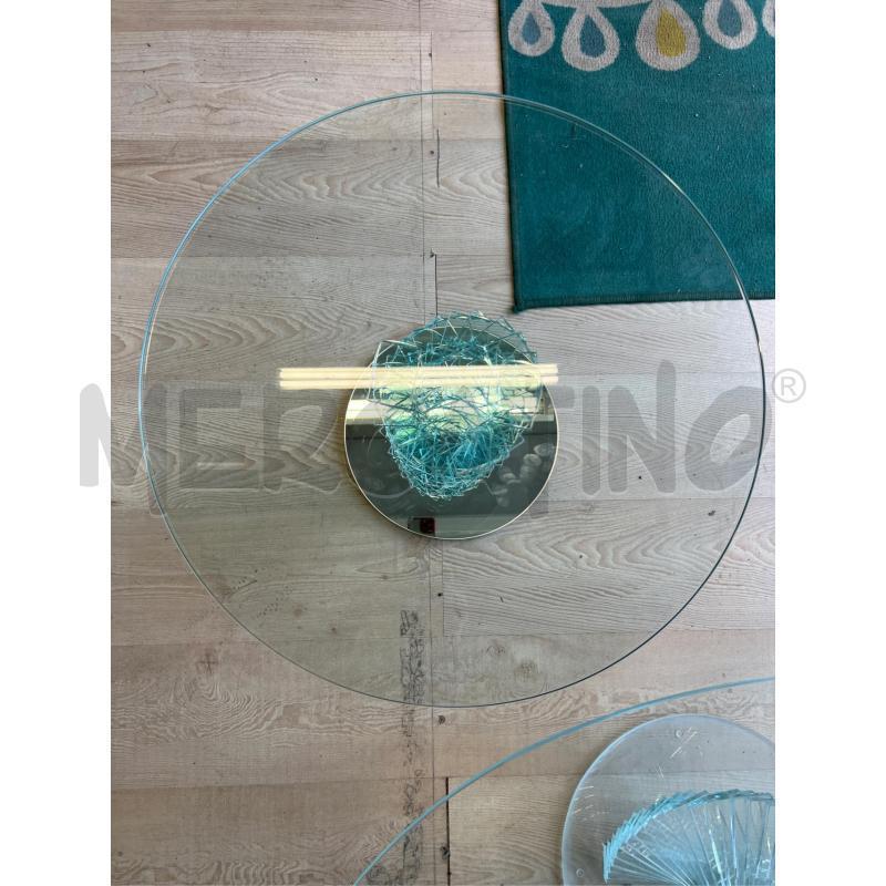 TAVOLINO SALOTTO TONDO TORCIGLIONE DOPPIO VETRO DESIGN PIEDE  | Mercatino dell'Usato Teramo 3