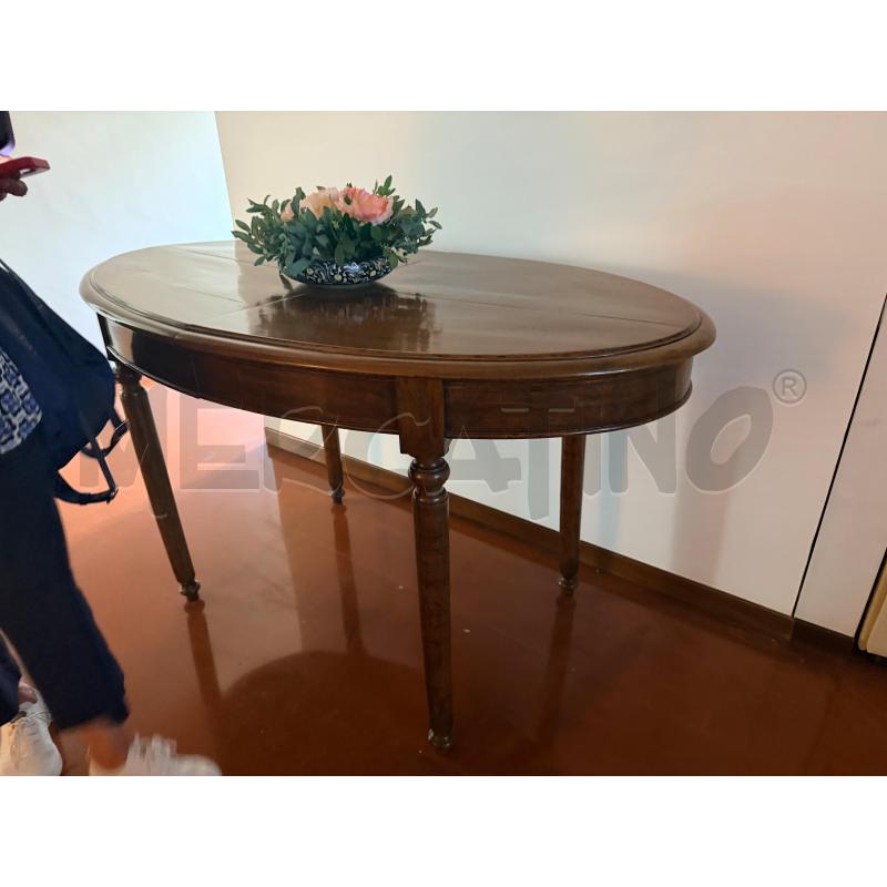 TAVOLO DA SALA EPOCA OVALE IN LEGNO MASSELLO INGLESE 4 PIEDI ALLUNGABILE + PROLUNGHE - OTTIME CONDIZ | Mercatino dell'Usato Teramo 1