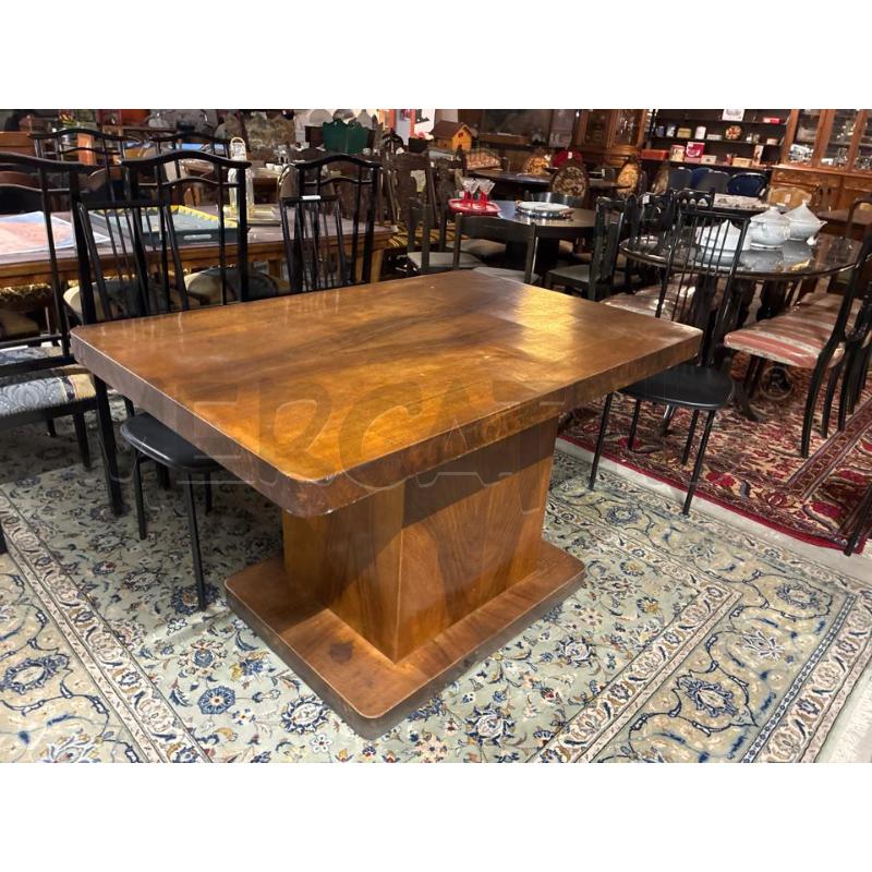TAVOLO IN LEGNO ANNI 40 COL.NOCE PIEDE CENTRALE | Mercatino dell'Usato Teramo 1